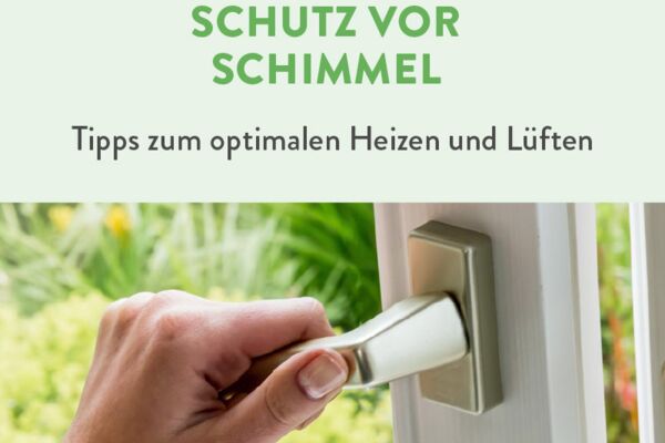 Heizen und Lüften: Ein Infobild, das Ratschläge zum richtigen Heizen und Lüften gibt, um Schimmelbildung in Innenräumen zu verhindern.
