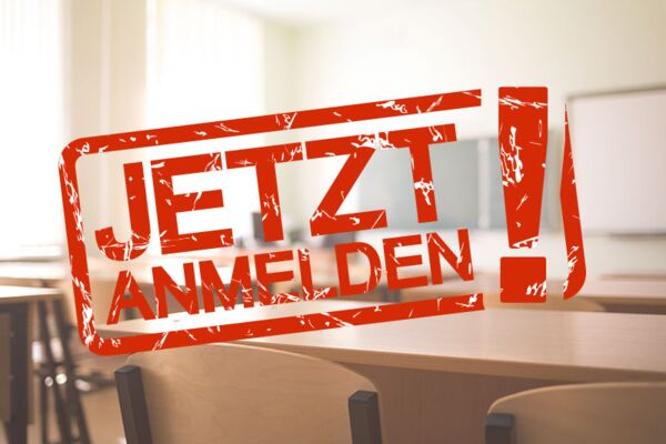 Bildungsangebote mit dem Aufruf, sich für weiterführenden Schulen jetzt zu registrieren.
