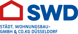 Visualisierung der SWD Wohnungsgesellschaft Düsseldorf MBH & Co. KG, verantwortlich für die Bewirtschaftung und Instandhaltung von Wohnraum.